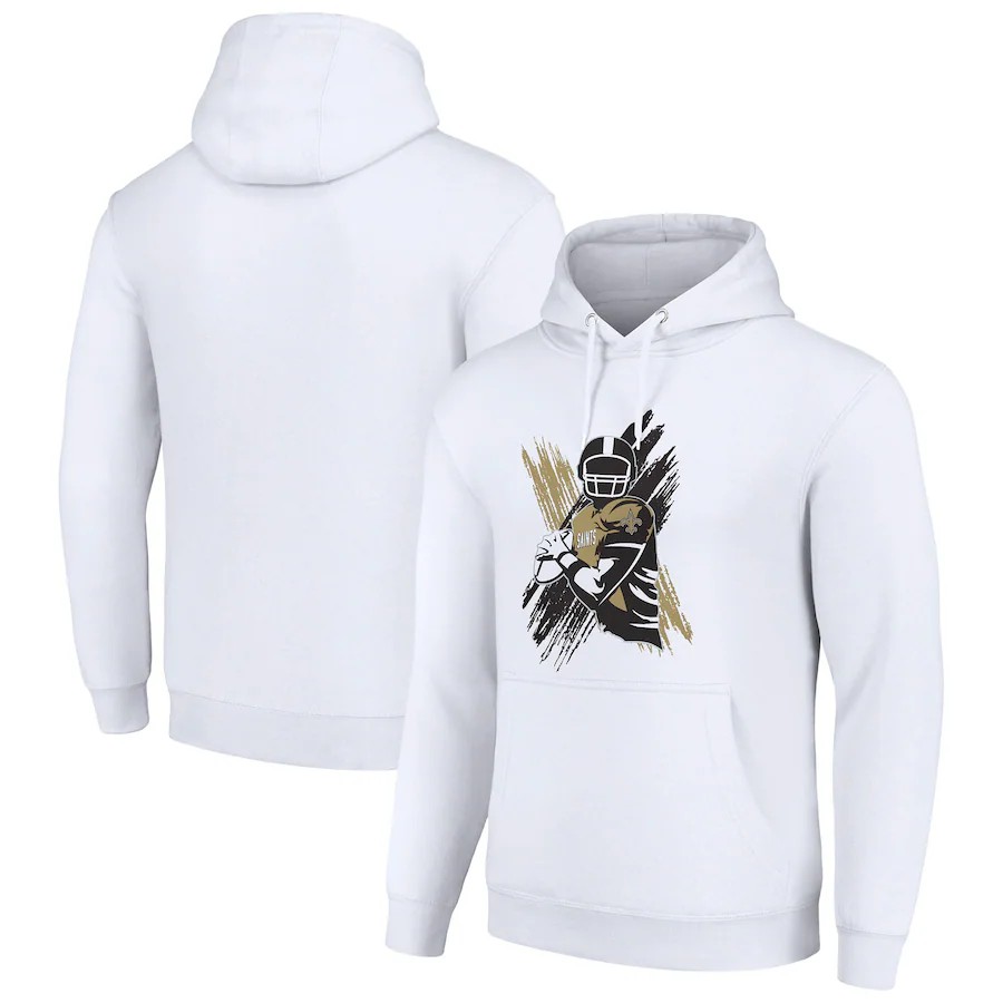 Men new orleans saints white 2024 NFL hoodie